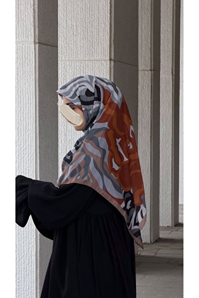 Qalortex Scarf وشاح قطني ناعم بنمط مهرّا - تان