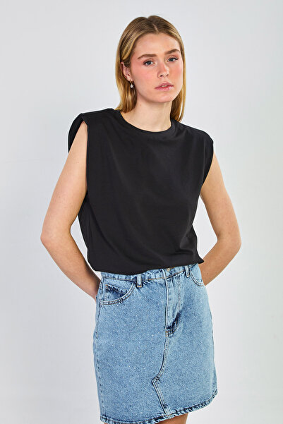 BARRELS AND OIL Γυναικείο μπλουζάκι με επένδυση χωρίς μανίκια - Μαύρο