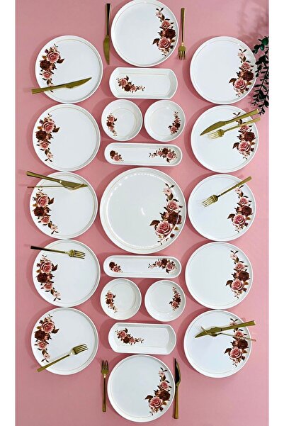 Empressco Pink Rose Model 12 Kişilik 21 Parça Kahvaltı Takımı