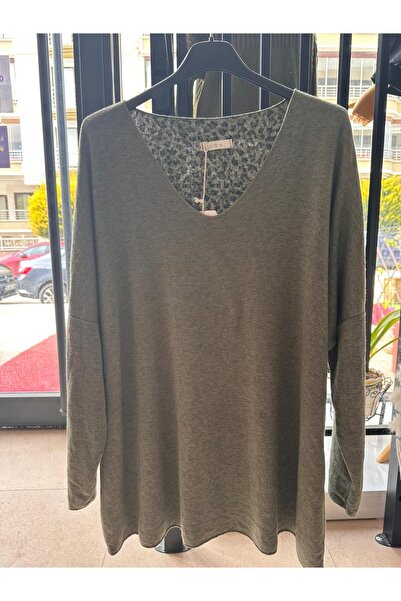 MADE İN ITALY Italian Soft Women's Blouse with Leopard Pattern Inside