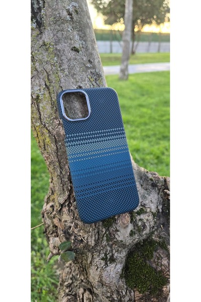F CASE iPhone 11 Uyumlu Magsafe Hafif Karbon Lacivert Renkli Kaplama Kılıf