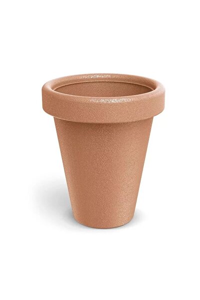 Prosperplast Ghiveci decorativ de flori, rotund, portocaliu, efect ceramica, ...