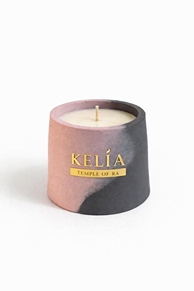 Kelia Lavanta Kokulu, Dekoratif Beton Mum, Tek fitil, Çift Renk