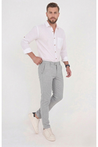 BROCARD Men's Comfort Slim Fit Stretch Woven Fabric Trousers