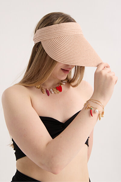 Moda Days Γυναικείο καπέλο από ψάθινο υλικό με ρυθμιζόμενο γείσο, καλοκαιρινό...