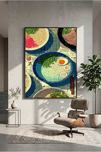 postercraft Poster de artă japoneză cu ramen, pentru masă (fără ramă)