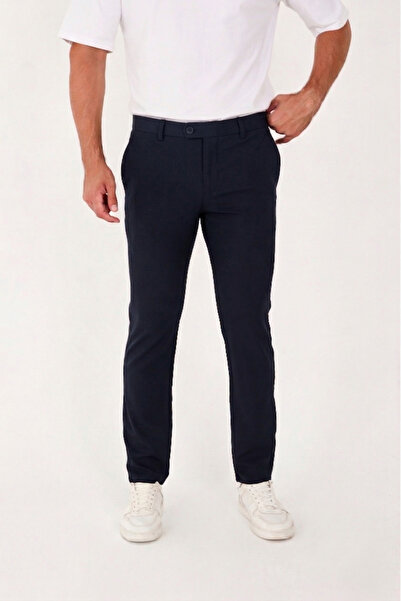 BROCARD Men's Comfort Slim Fit Stretch Woven Fabric Trousers