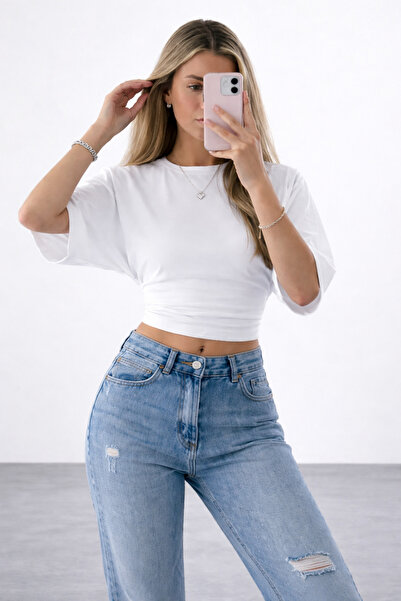 SevdeUgur Γυναικεία μπλούζα με φαρδιά μανίκια που εφαρμόζει στο σώμα