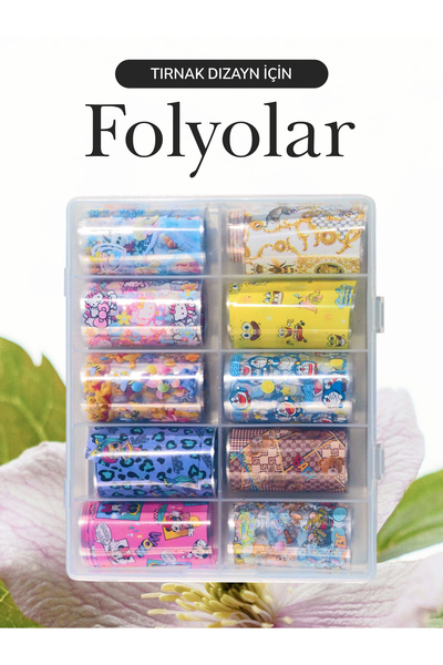 Nail Room 10'lu Karakter Desenli Nail Art Folyo Seti - 100 cm