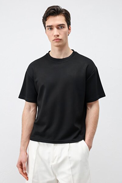 Antioch Μαύρο ανδρικό μπλουζάκι Crop Fit