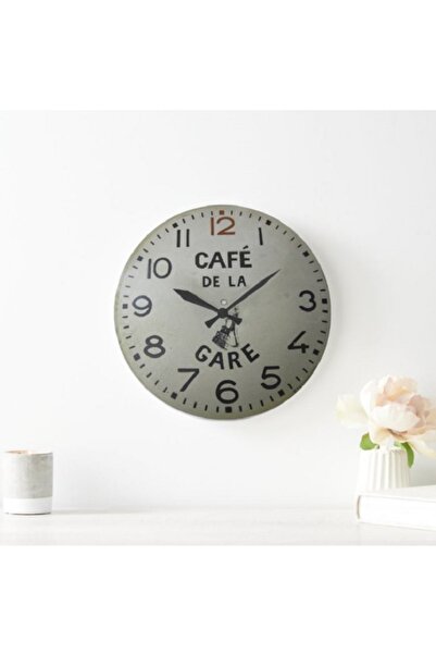 Sevilla Retro Duvar Saati 40 cm Ahşap Sessiz Çalışan Mekanizma