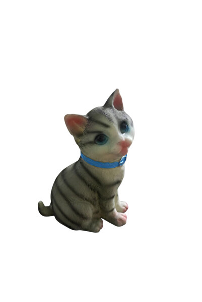 Dekoratif Gri Kedi Biblosu