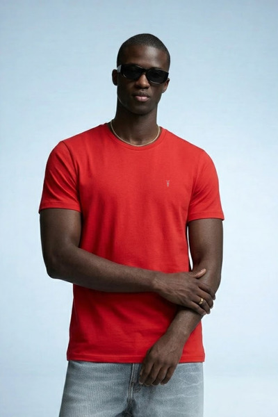 MATERIAL T-Shirt - Κόκκινο - Χαλαρό