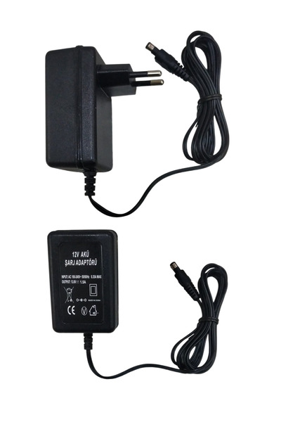 technozi 12v Akü Şarj Adaptörü Cihazı 12V - Input AC 100-240V-50/60Hz 0.35A M...