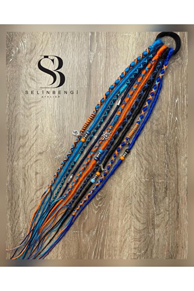 Selin Bengi Σετ 10 τεμαχίων Πόρπες Rasta 50 εκ. - Μαύρο & Ναυτικό Μπλε & Μπλε...