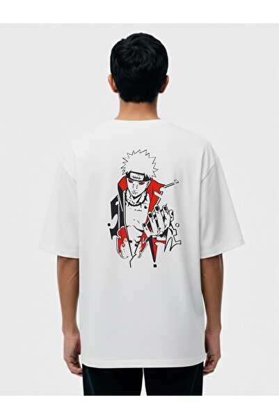 Vordevia Tricou oversize din bumbac imprimat Yahiko Pain Naruto