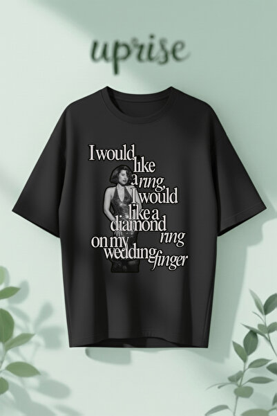 Vordevia Tricou oversize din bumbac imprimat Raye I Would Like A Ring