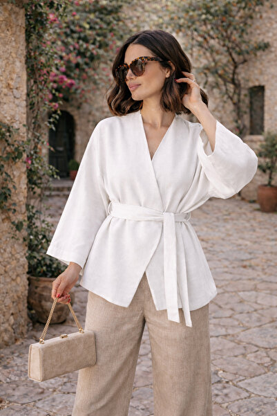 SevdeUgur Γυναικείο κιμονό με λεπτομέρεια ζώνης