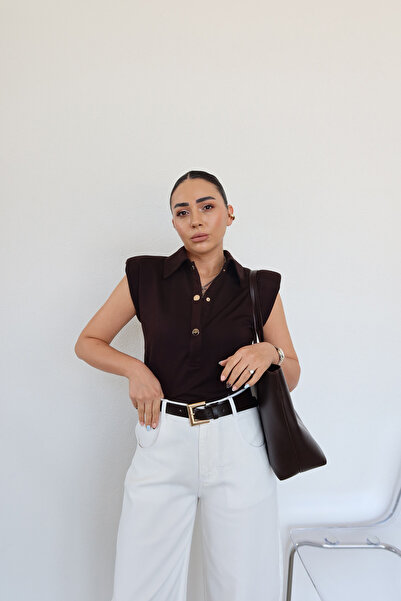 Özge Özgenç Gömlek Yaka Çıtçıtlı Bodysuit