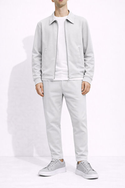 ARMY STORE Grey Casual Men's Suit – Zipper Jacket and Casual Pants - M