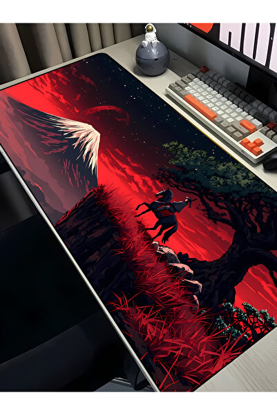 Charmbi Κόκκινο Σαμουράι Gaming Mouse Pad 40x90 XXL, Μεγάλο Χαλάκι Γραφείου, ...