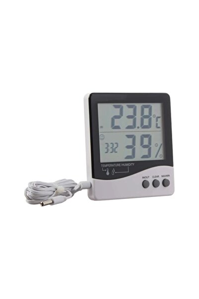erşahaydınlatma Büyük Ekran Dijital Termometre - Nem Ölçer - Saat / Thermomet...