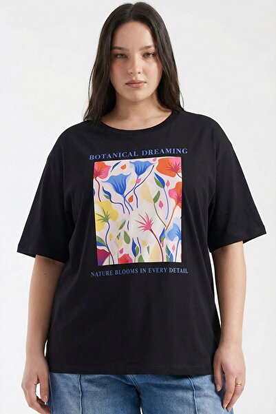 The Champ Clothing Γυναικείο μπλουζάκι διπλού oversize με στάμπα Botanical Dr...