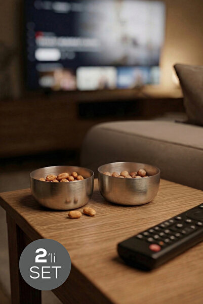 2'li Gümüş Renk Metal Çerezlik, Sosluk - 200 ml Sunum Kasesi