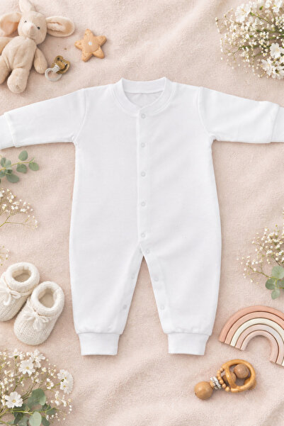 irembaby %100 Pamuklu Geniş Kalıp Tulum Pratik Çıtçıtlı Bebek Tulum Unisex