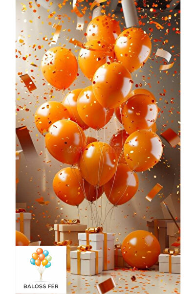 baloss fer Turuncu Balon Seti 25 Adet – Parti Süsleme & Doğum Günü Dekorasyon...