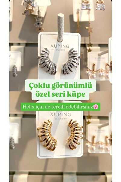 Lilyum Aksesuar ÖZEL SERİ Çoklu Görünümlü Minik Zirkon Taş Detaylı Altın Renk...