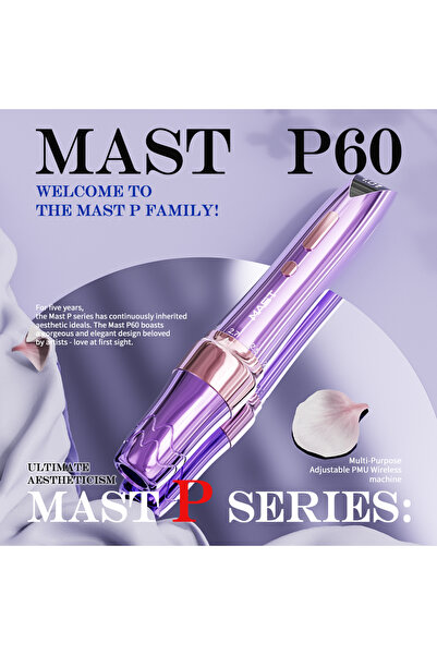 MAST P60 Mor Bataryalı Kablosuz Stroke Ayarlanabilir Kalıcı Makyaj Cihazı