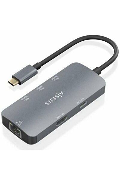 AISENS Σταθμός σύνδεσης ASUC-6P019-GR, γκρι, 4K Ultra HD, 10/100/1000 Mbps