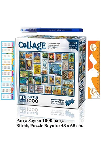 Saule Posta Pulları Gogh Puzzle 1000 Parça 20760 ve Tükenmez Kalem+Sezgistore...