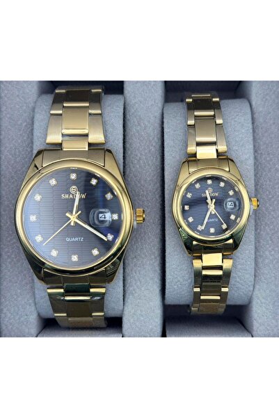 SHADOW Luxury Couple Watch Set - Matching Stainless Steel Quartz Wristwatches...