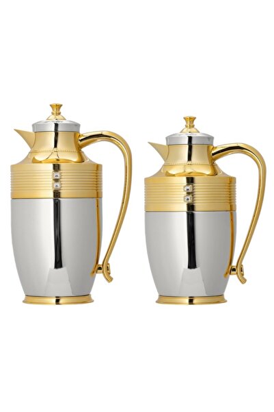 alharbi22est Sifel Steel Coffee and Tea Pot Set - 0.75 and 1 Liter - Nickel