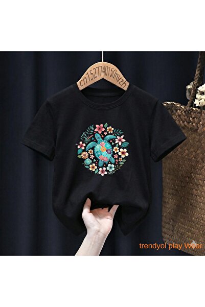 playwear تي شيرت كاريتا مطبوع 100% للأطفال للجنسين 5 6 -7 8-9 10 -11 12 سنة