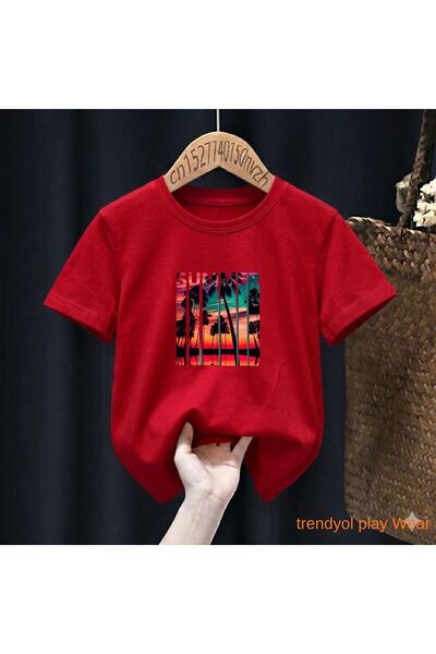 playwear Καλοκαίρι Νέα σεζόν Με στάμπα 100% παιδικό unisex μπλουζάκι 5 6 -7 8...