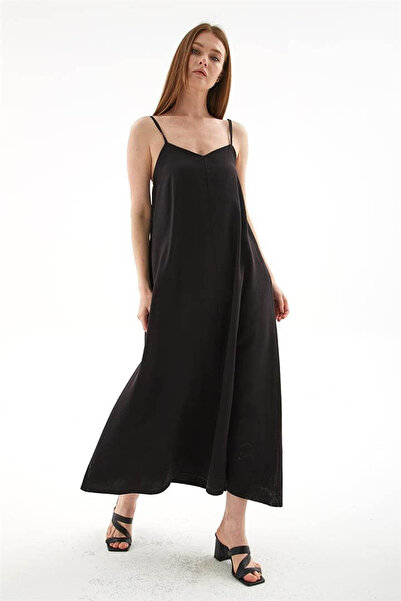 Fashion Friends Μαύρο Γυναικείο Φόρεμα με Τιράντες 26Y0501K1