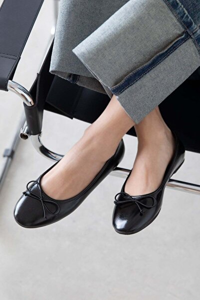 STRASWANS Lily Γυναικείες Μπαλαρίνες με Λεπτομέρεια Φιόγκου, Ζαρωμένο Δέρμα, ...