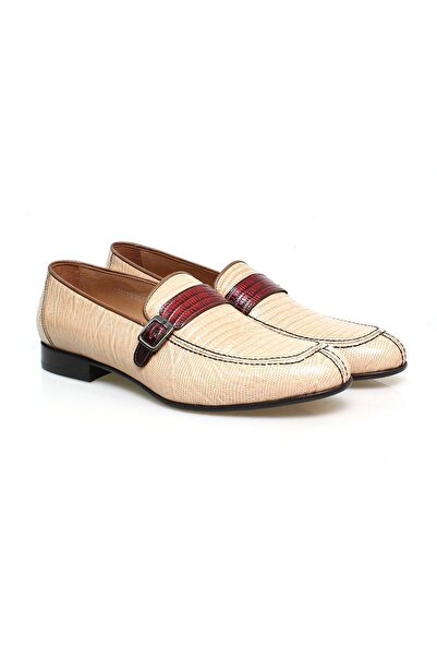 FRANCO CALVANI Beige Color Laceless Genuine Leather Leather Sole Men's Shoes