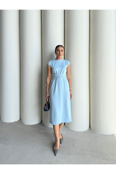 IŞILDA FASHION Αμάνικο μίντι φόρεμα Işılda