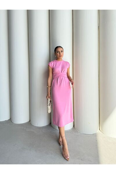 IŞILDA FASHION Αμάνικο μίντι φόρεμα Işılda