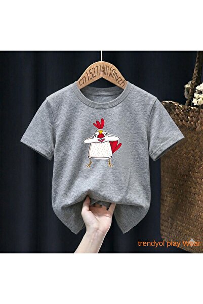 playwear Καρδιά και κόκορας Τυπωμένο 100% παιδικό unisex μπλουζάκι 5 6 -7 8-9...