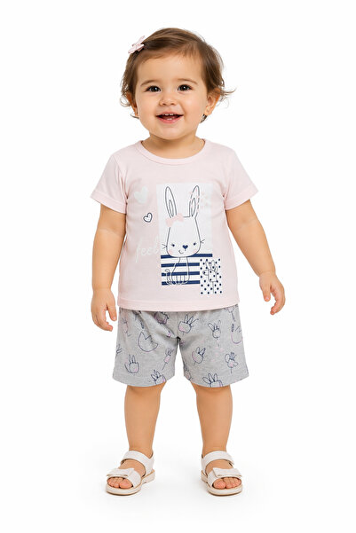 İrem Çocuk Giyim Baby Girl Rabbit Patterned Tights Double Set