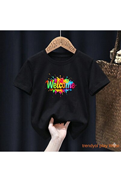 playwear Welcome Τυπωμένο 100% παιδικό unisex μπλουζάκι 5 6 -7 8-9 10 -11 12 ...