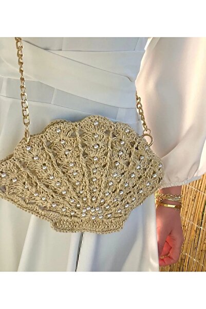 ARTTMACRAME Τσάντα μοντέλου İnci Model Hasir Midye, χάρτινο κορδόνι