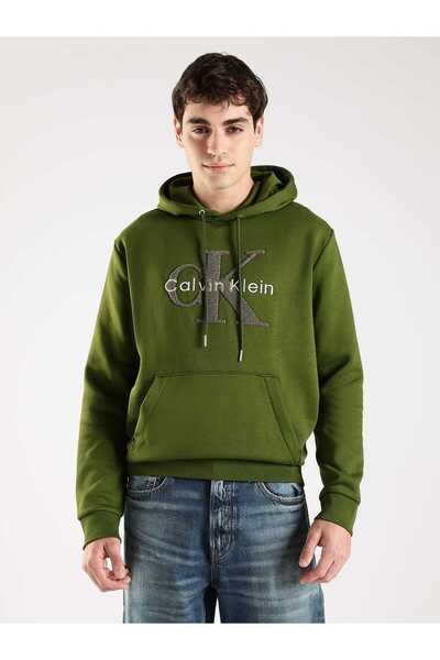 Calvin Klein Olive Green Hooded Sweatshirt