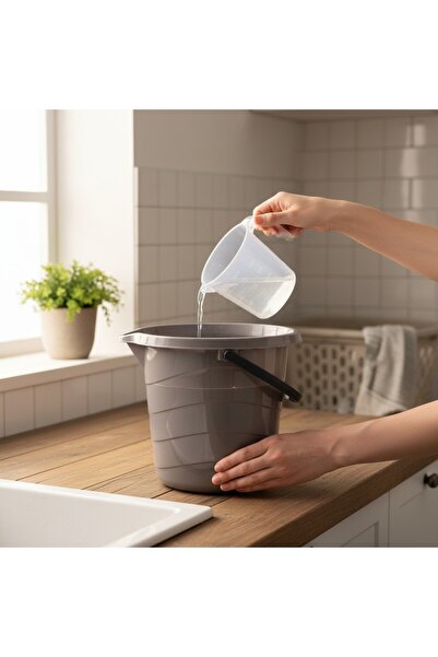 biedda 2'li Set Toprak Renkli Su Kovası 10 litre Kapaksız Temizlik Kovası ve ...