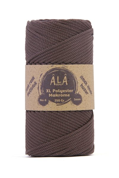 aladepo 2 Adet XL Polyester Makrome No:6 (Kalın) Çanta İpi 2x250 Gram (Toplam 500 Gram)